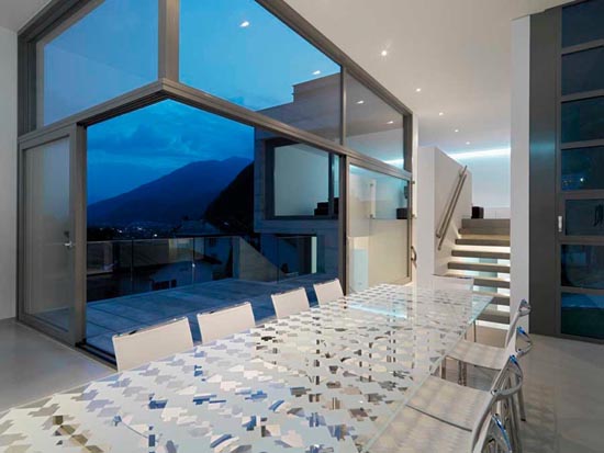 Dining Room Design Modern Contemporary House in Lumino By David Macullo Architects