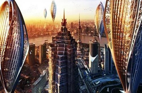 飞艇城市在上海的畅想图
