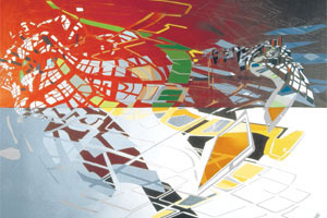 哈迪德的纬壹科技城总蓝图俨然是一幅前卫主义的抽象画。