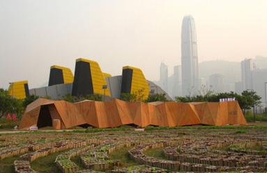 香港建造外形酷似“冬虫夏草”的临时展馆
