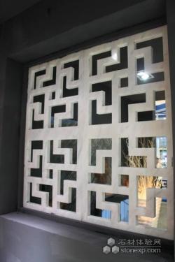 环球石材展品 高档石材玫瑰红窗花欣赏