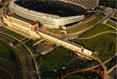 芝加哥北伯纳姆公园停车库的绿色屋顶