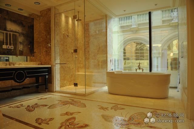 永利酒店室内地面设计　地面飞舞的蝴蝶