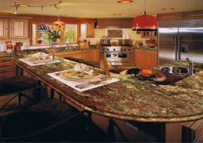 石材应用-花岗石博多金麻应用于厨房设计