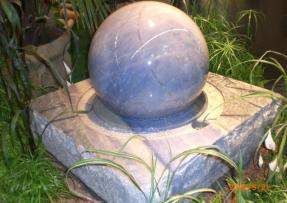 蓝色石材应用 风水球