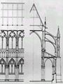 法国兰斯主教堂的飞扶壁结构示意