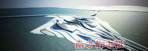 华工学子设计作品“浪涛叠影”强调生态注重粤港通关效率,四学子是国内唯一获奖团队