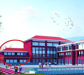第五遍修改后的方案（红圈内教学楼可能被拿掉）