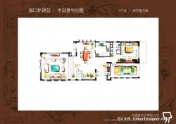 任清泉作品 海口新理益·半岛壹号别墅设计C户型手绘图
